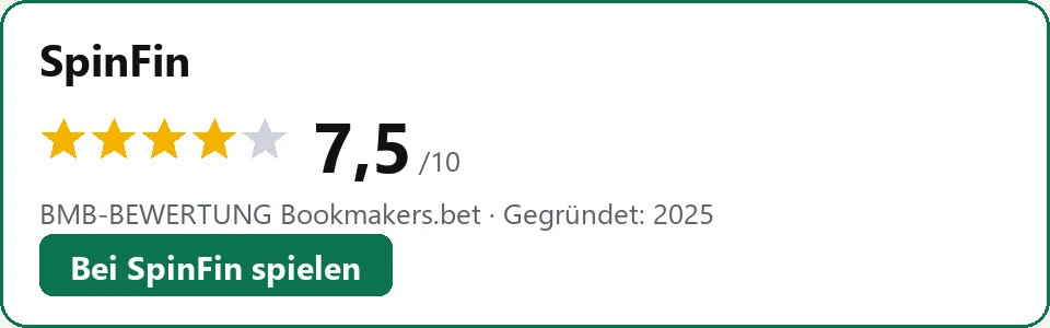 Empfohlenes Alternativ-Casino, Bewertung 7,5 von 10